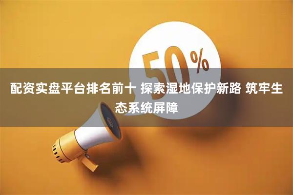 配资实盘平台排名前十 探索湿地保护新路 筑牢生态系统屏障